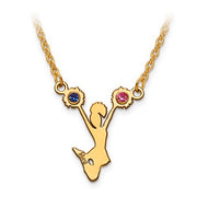 Gold Plated/SS Laser Crystal Cheerleader Name Pendant with Chain