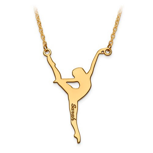GP Laser Polished Dance Name Charm with Chain