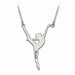 Sterling Silver Rhod-plated Laser Polished Dance Name Charm with Chain