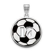 SS Epoxied Soccer Ball Charm with Number