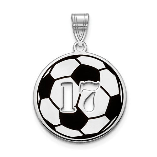 SS Epoxied Soccer Ball Charm with Number