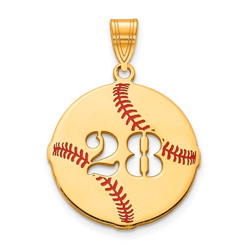 GP Epoxied Baseball Charm with Number