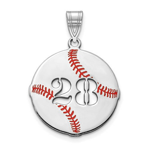 SS Epoxied Baseball Charm with Number