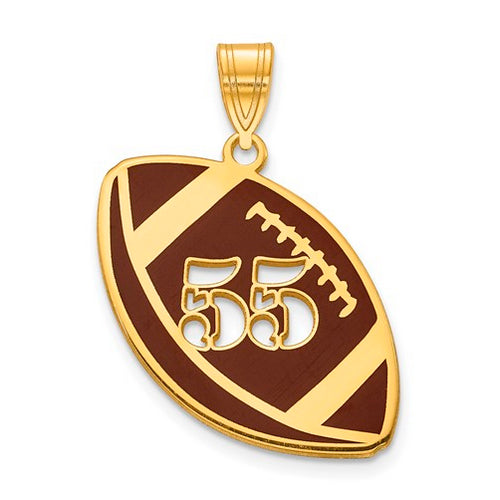 GP Epoxied Football Charm with Number