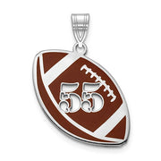 SS Epoxied Football Charm with Number