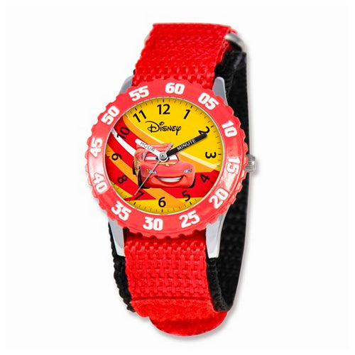Disney Cars Lightning McQueen Red Hook and Loop Band Watch