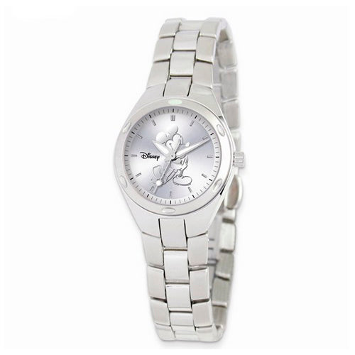 Disney Adult Size Stnlss Steel Round Silver Dial Mickey Mouse Watch