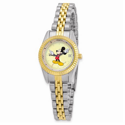Disney Adult Size Two-tone with Moving Arms Mickey Mouse Watch