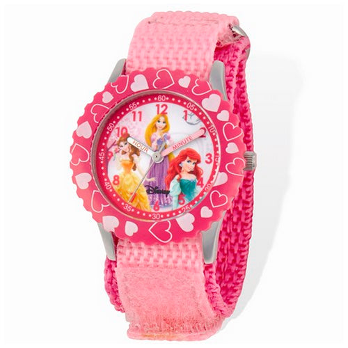 Disney Princess Pink Hook and Loop Time Teacher Watch