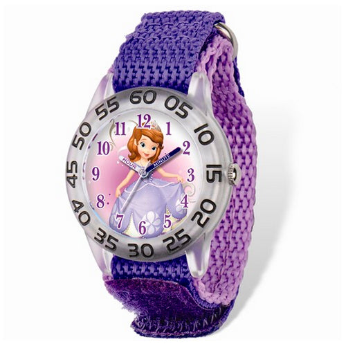 Disney Princess Sofia Acrylic Case Purple Hook and Loop Time Teacher Watch