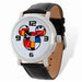 Disney Adult Size Colorblock Mickey Black Leather Watch