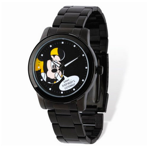 Disney Adult Size Mickey Mouse Black IP-plated Watch
