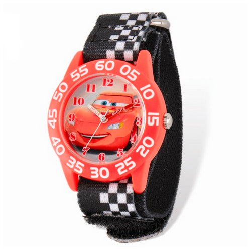 Disney Lightning McQueen Acrylic Case Hook and Loop Watch