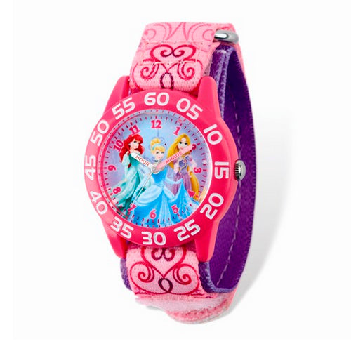 Disney Princesses Acrylic Pink Nylon Time Teacher Watch