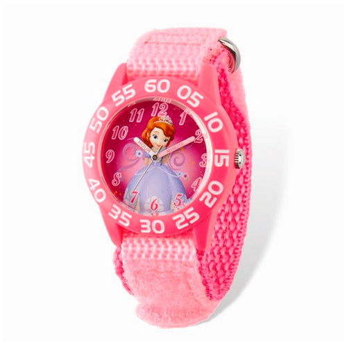 Disney Princess Sophia Acrylic Pink Nylon Time Teacher Watch