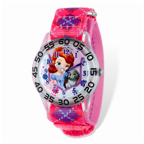 Disney Princess Sophia/Bunny Acrylic Pink Time Teacher Watch