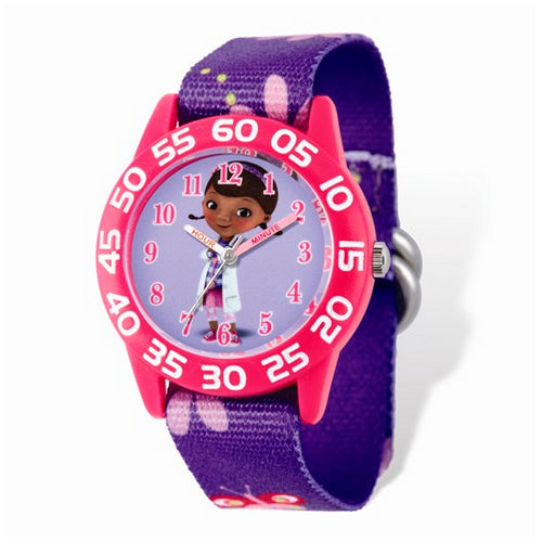 Disney Doc McStuffins Acrylic Purple Floral Time Teacher Watch