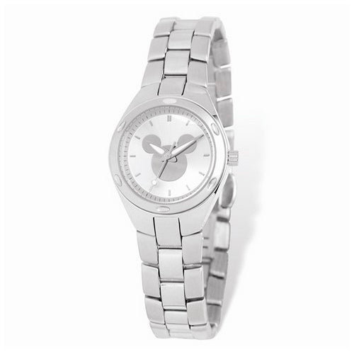 Ladies Disney Silver Dial Mickey Mouse Silhouette Watch