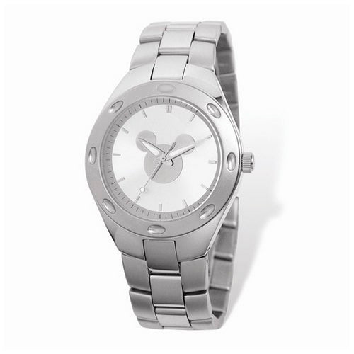 Disney Adult Size Silver Dial Mickey Mouse Silhouette Watch