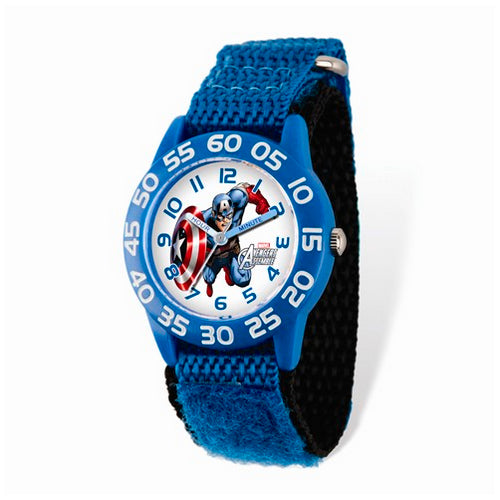 Marvel Captain America Acrylic Blue Nylon Time Teacher Watch