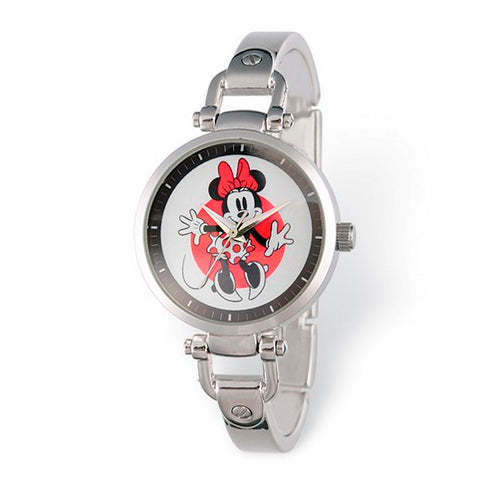 Disney Adult Size Minnie Mouse Silver-tone Watch