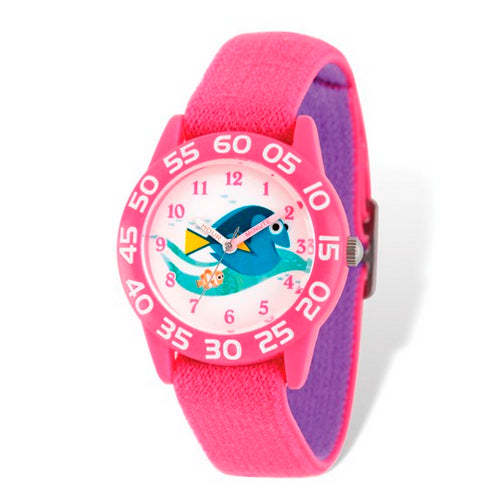 Disney Kids Nemo and Dory Pink Stretch Time Teacher Watch
