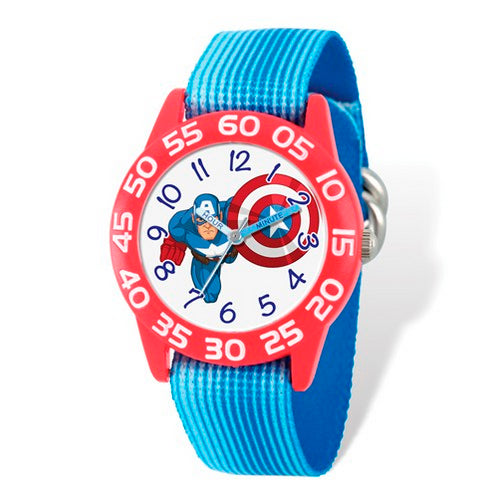 Marvel Kids Captain America Blue Time Teacher Watch