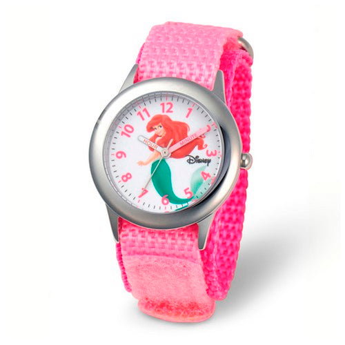 Disney Kids Ariel Pink Strap Time Teacher Watch