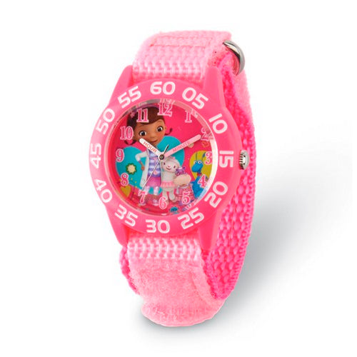 Disney Kids Doc McStuffins Pink Strap Acrylic Time Teacher Watch