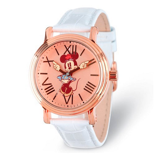 Disney Adult Size Minnie Mouse with Moving Arms Rose-tone Watch