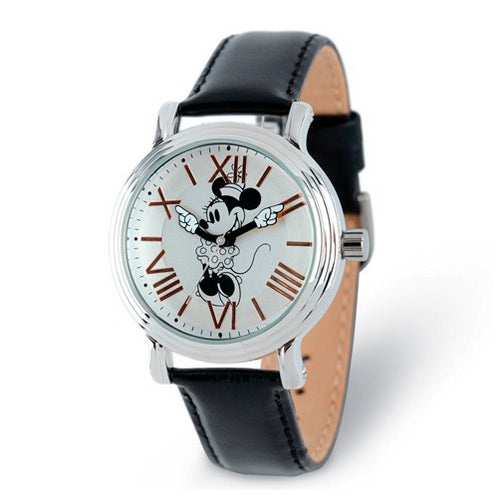 Disney Adult Size1 Black Strap Minnie Mouse with Moving Arms Watch