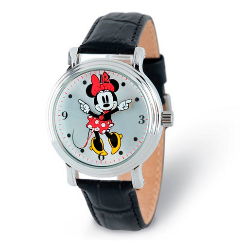 Disney Adult Size Black Strap Minnie Mouse with Moving Arms Watch