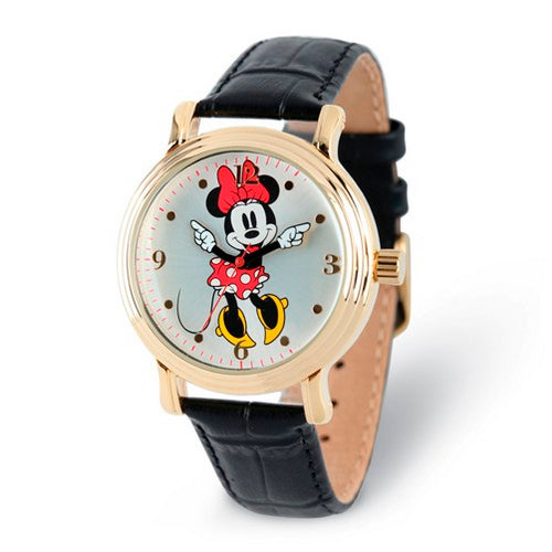 Disney Adult Size Black Strap Minnie Mouse with Moving Arms Watch