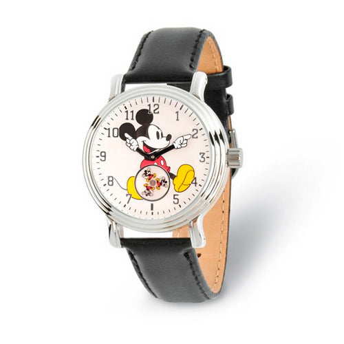 Disney Adult Size Black Strap Mickey Mouse with Moving Arms Watch