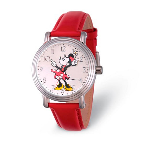 Disney Adult Size Red Strap Minnie Mouse with Moving Arms Watch
