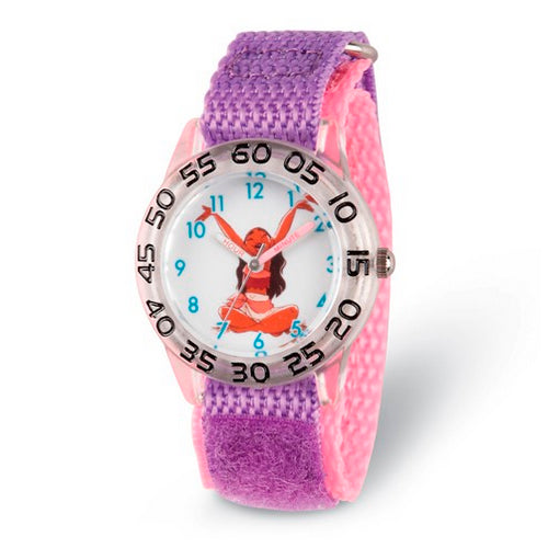 Disney Kids Moana Acrylic Purple Strap Time Teacher Watch