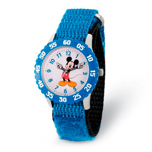 Disney Kids Mickey Mouse Blue Strap Time Teacher Watch
