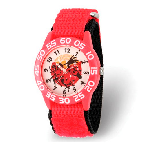 Disney Kids Incredibles 2 Red Nylon Band Time Teacher Watch