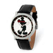Disney Adult Mickey Mouse Silhouette Black Leather Band Watch