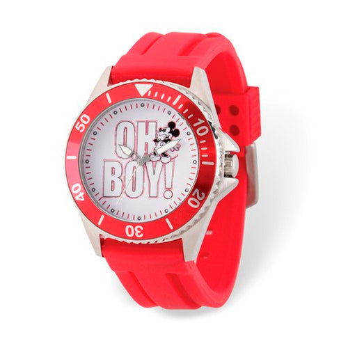 Disney Adult Mickey Mouse Oh Boy! Red Silicone Watch