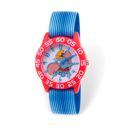 Disney Dumbo Kids Blue Stretch Strap Time Teacher Watch
