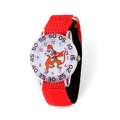 Disney Kids Aladdin Abu Time Teacher Red Nylon Band Watch