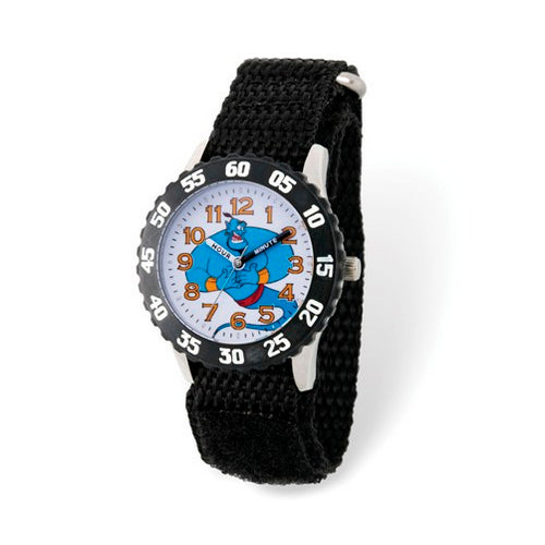 Disney Kids Aladdin Genie Time Teacher Black Nylon Band Watch