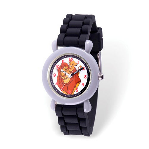 Disney Kids Lion King Time Teacher Black Silicone Band Watch