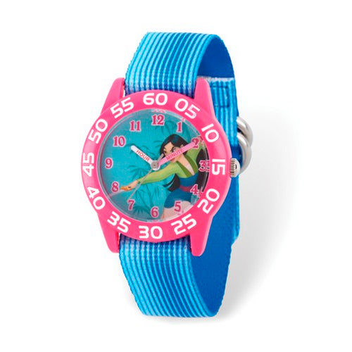 Disney Kids Mulan Time Teacher Blue Stretch Band1 Watch