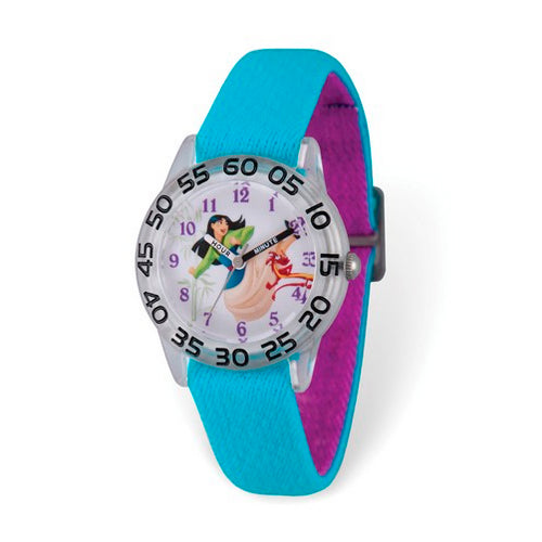 Disney Kids Mulan Time Teacher Blue Stretch Band2 Watch