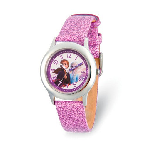 Disney Kids Frozen II Elsa and Anna Time Teacher Pink Band Watch