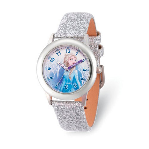 Disney Kids Frozen II Elsa Time Teacher Silver Band Watch