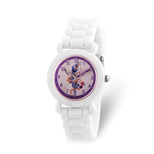 Disney Kids Frozen II Olaf Time Teacher White Silicone Band Watch
