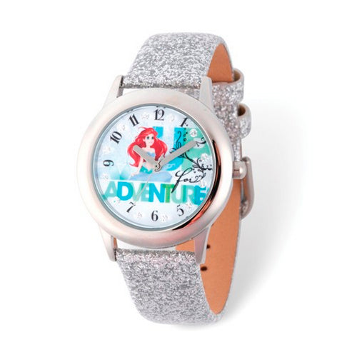 Disney Tween The Little Mermaid Adventure Silver-tone Leather Watch